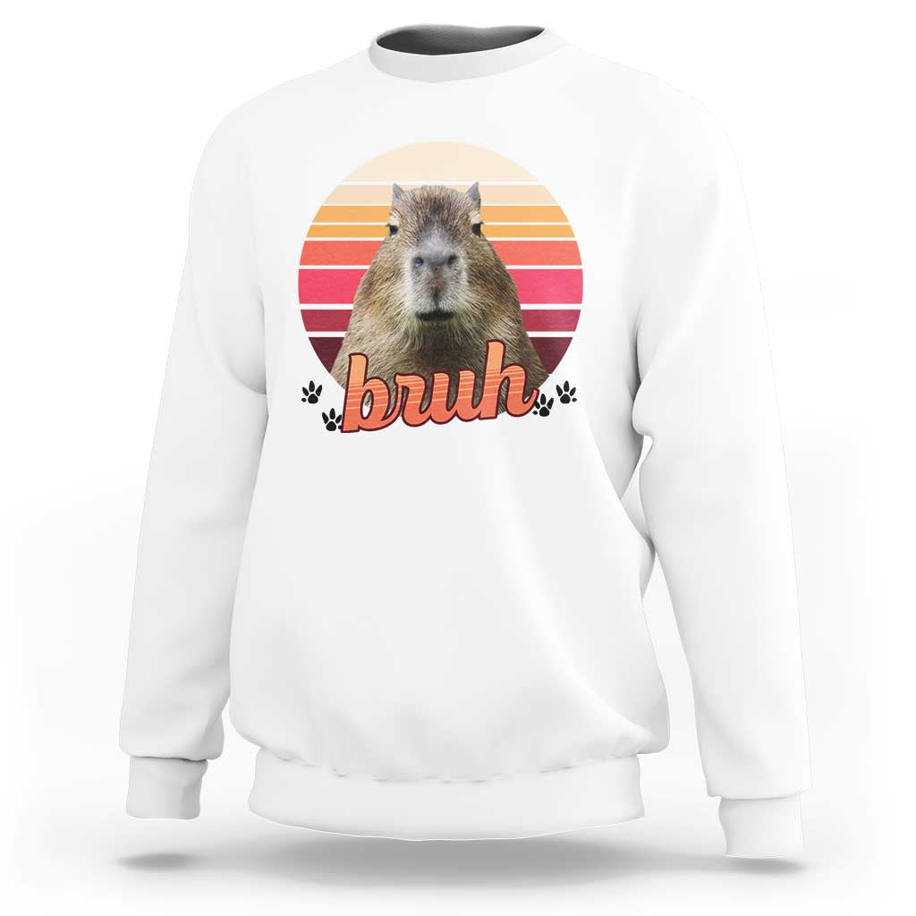 Capybara Lover Sweatshirt Funny Bruh Meme Animal Humor Gift - Wonder Print Shop