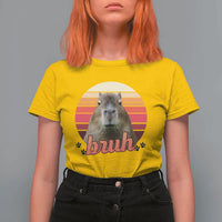 Capybara Lover T Shirt For Women Funny Bruh Meme Animal Humor Gift - Wonder Print Shop