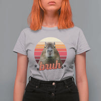 Capybara Lover T Shirt For Women Funny Bruh Meme Animal Humor Gift - Wonder Print Shop