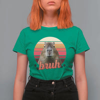 Capybara Lover T Shirt For Women Funny Bruh Meme Animal Humor Gift - Wonder Print Shop