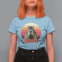 Capybara Lover T Shirt For Women Funny Bruh Meme Animal Humor Gift - Wonder Print Shop