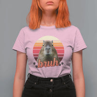 Capybara Lover T Shirt For Women Funny Bruh Meme Animal Humor Gift - Wonder Print Shop