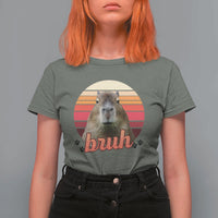 Capybara Lover T Shirt For Women Funny Bruh Meme Animal Humor Gift - Wonder Print Shop