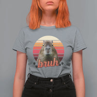 Capybara Lover T Shirt For Women Funny Bruh Meme Animal Humor Gift - Wonder Print Shop