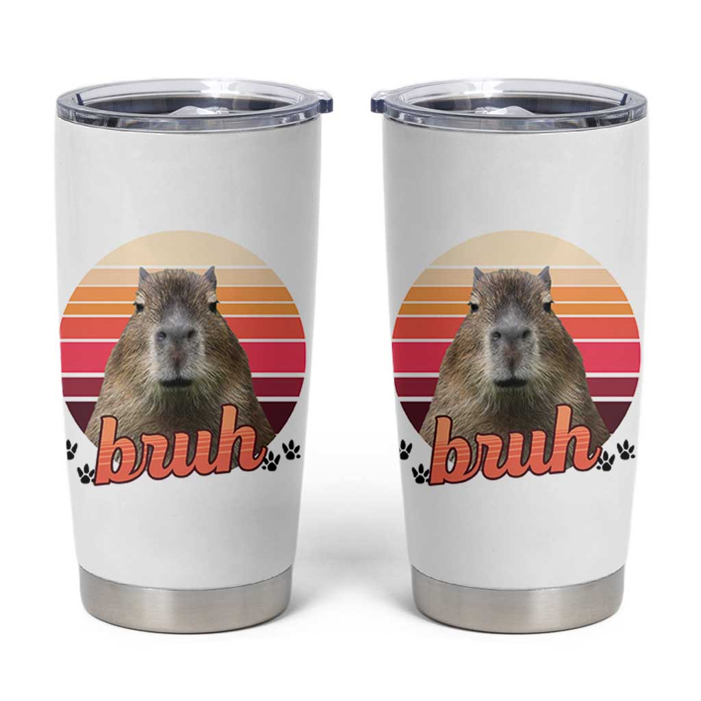 Capybara Lover Tumbler Cup Funny Bruh Meme Animal Humor Gift