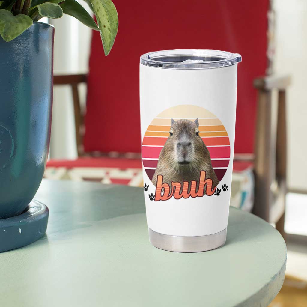 Capybara Lover Tumbler Cup Funny Bruh Meme Animal Humor Gift