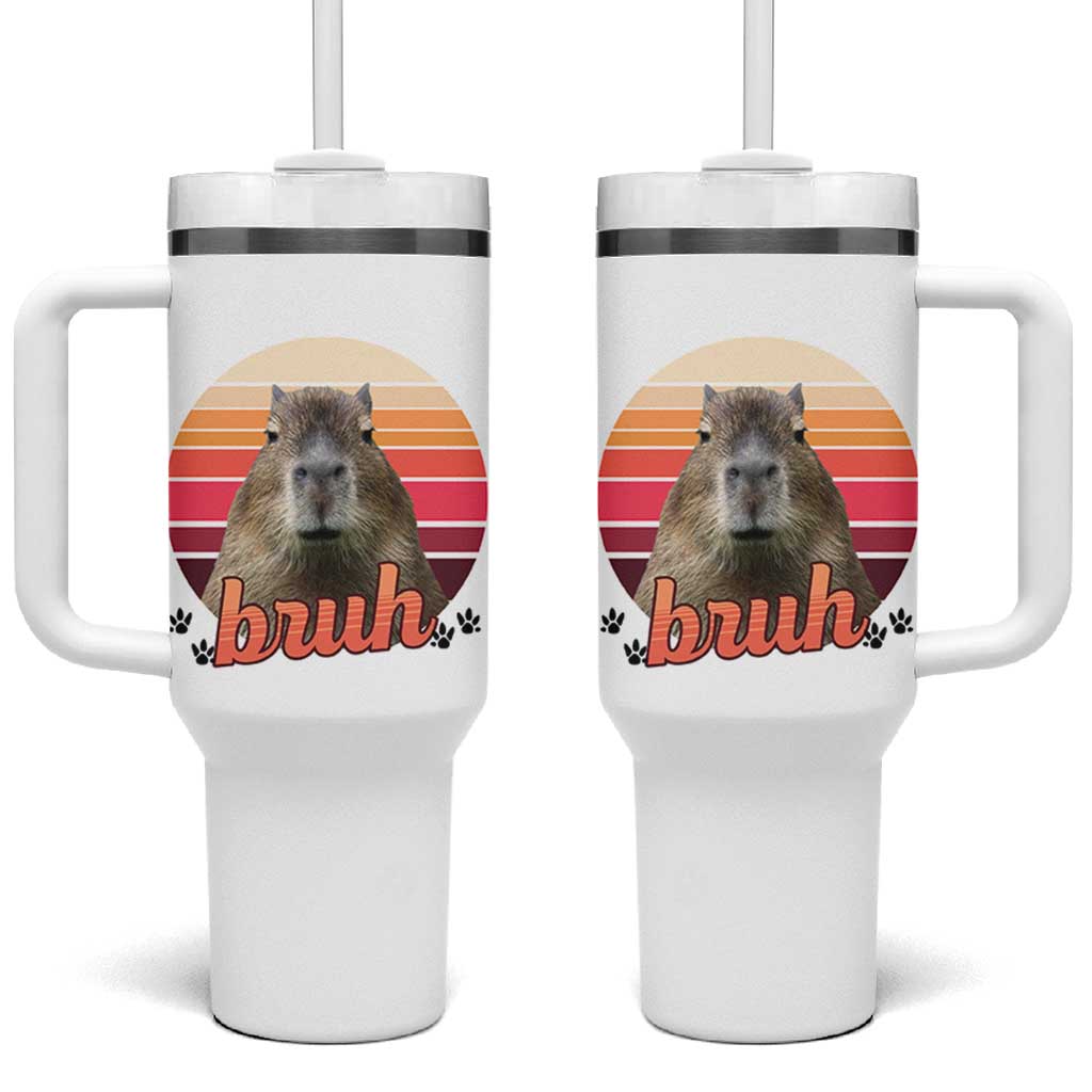 Capybara Lover Tumbler With Handle Funny Bruh Meme Animal Humor Gift