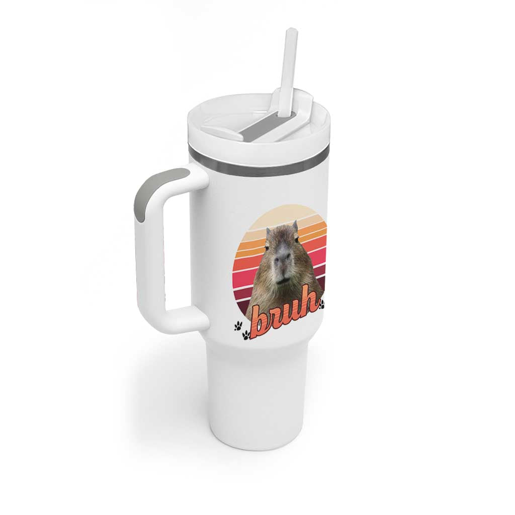 Capybara Lover Tumbler With Handle Funny Bruh Meme Animal Humor Gift