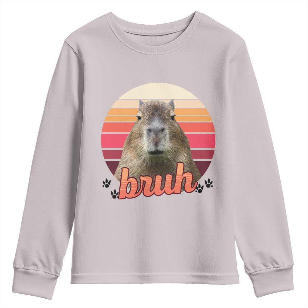 Capybara Lover Youth Sweatshirt Funny Bruh Meme Animal Humor Gift - Wonder Print Shop