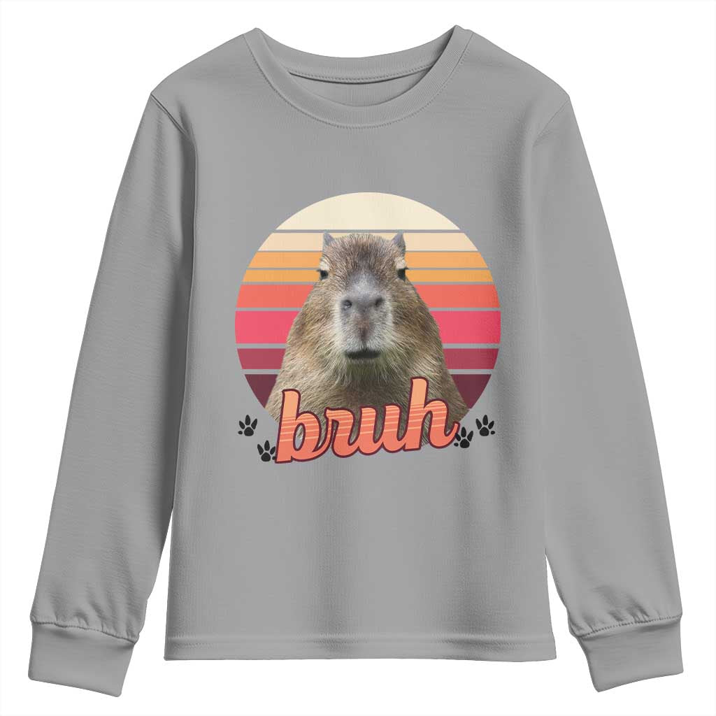 Capybara Lover Youth Sweatshirt Funny Bruh Meme Animal Humor Gift - Wonder Print Shop
