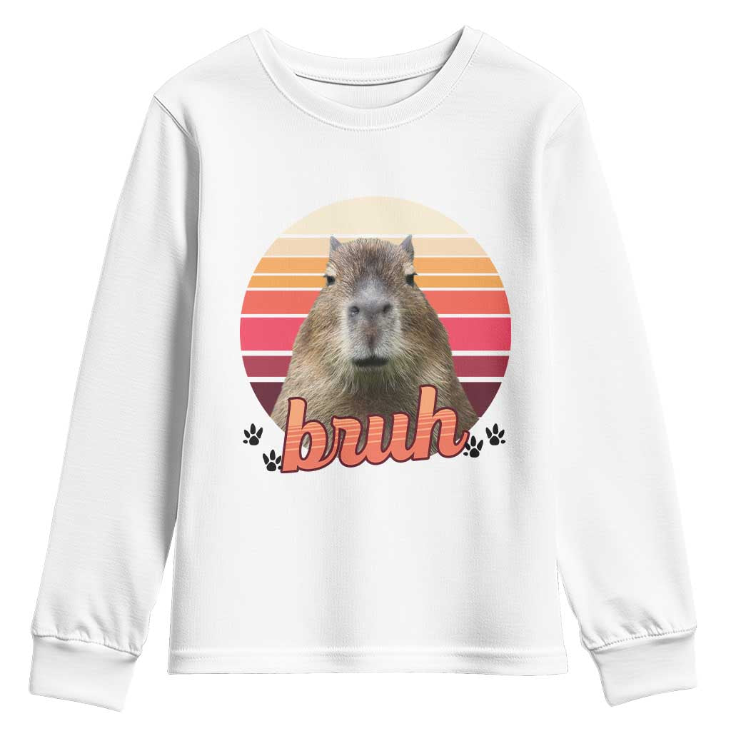 Capybara Lover Youth Sweatshirt Funny Bruh Meme Animal Humor Gift - Wonder Print Shop