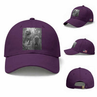 Funny Capybara Selfie With Dinosaur Meme Baseball Cap Animal Humor Gift