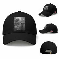 Funny Capybara Selfie With Dinosaur Meme Baseball Cap Animal Humor Gift