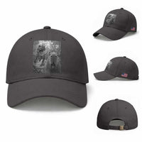 Funny Capybara Selfie With Dinosaur Meme Baseball Cap Animal Humor Gift