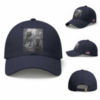 Funny Capybara Selfie With Dinosaur Meme Baseball Cap Animal Humor Gift