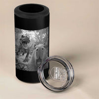 Funny Capybara Selfie With Dinosaur Meme 4 in 1 Can Cooler Tumbler Animal Humor Gift
