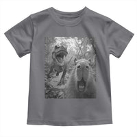 Funny Capybara Selfie With Dinosaur Meme Toddler T Shirt Animal Humor Gift - Wonder Print Shop