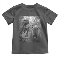 Funny Capybara Selfie With Dinosaur Meme Toddler T Shirt Animal Humor Gift - Wonder Print Shop