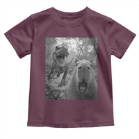Funny Capybara Selfie With Dinosaur Meme Toddler T Shirt Animal Humor Gift - Wonder Print Shop