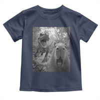 Funny Capybara Selfie With Dinosaur Meme Toddler T Shirt Animal Humor Gift - Wonder Print Shop