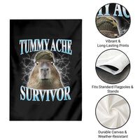 Tummy Ache Survivor Garden Flag Funny Capybara Meme For Animal Lover - Wonder Print Shop