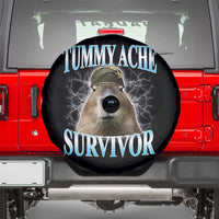Tummy Ache Survivor Spare Tire Cover Funny Capybara Meme For Animal Lover - Wonder Print Shop