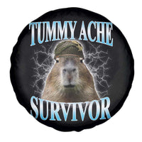 Tummy Ache Survivor Spare Tire Cover Funny Capybara Meme For Animal Lover - Wonder Print Shop