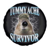 Tummy Ache Survivor Spare Tire Cover Funny Capybara Meme For Animal Lover - Wonder Print Shop