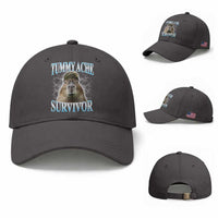 Tummy Ache Survivor Baseball Cap Funny Capybara Meme For Animal Lover