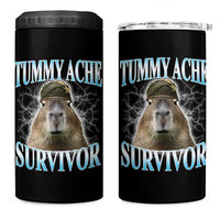 Tummy Ache Survivor 4 in 1 Can Cooler Tumbler Funny Capybara Meme For Animal Lover