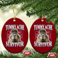Tummy Ache Survivor Ceramic Ornament Funny Capybara Meme For Animal Lover - Wonder Print Shop