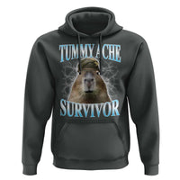 Tummy Ache Survivor Hoodie Funny Capybara Meme For Animal Lover - Wonder Print Shop
