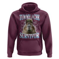 Tummy Ache Survivor Hoodie Funny Capybara Meme For Animal Lover - Wonder Print Shop