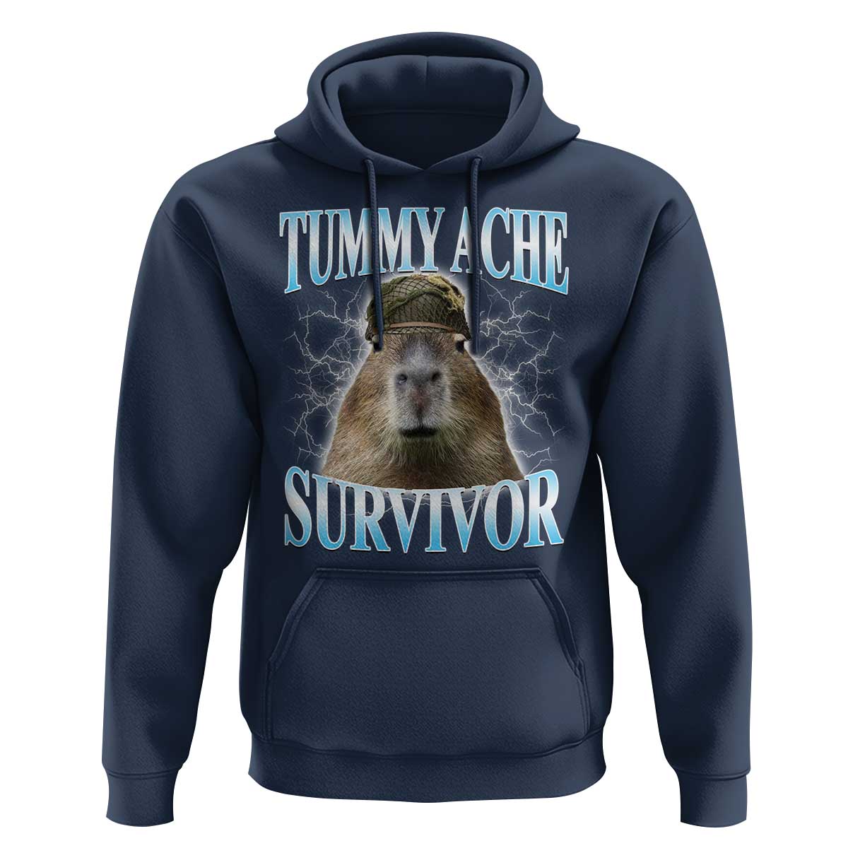 Tummy Ache Survivor Hoodie Funny Capybara Meme For Animal Lover - Wonder Print Shop