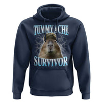 Tummy Ache Survivor Hoodie Funny Capybara Meme For Animal Lover - Wonder Print Shop
