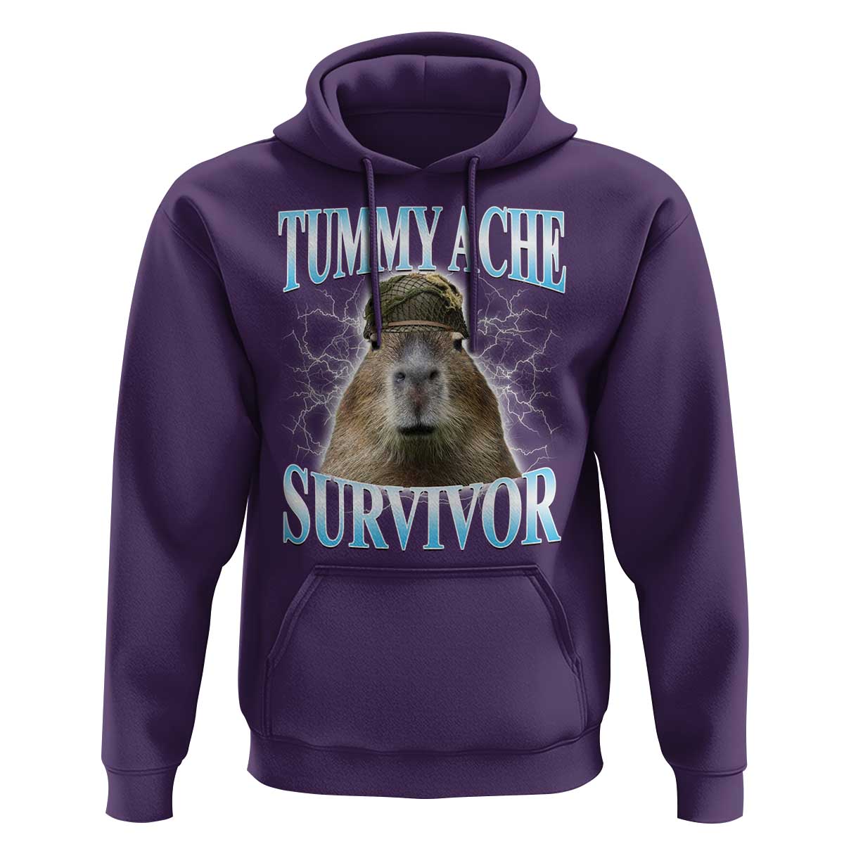 Tummy Ache Survivor Hoodie Funny Capybara Meme For Animal Lover - Wonder Print Shop