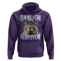 Tummy Ache Survivor Hoodie Funny Capybara Meme For Animal Lover - Wonder Print Shop