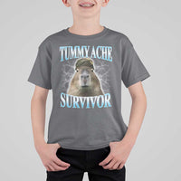 Tummy Ache Survivor T Shirt For Kid Funny Capybara Meme For Animal Lover - Wonder Print Shop