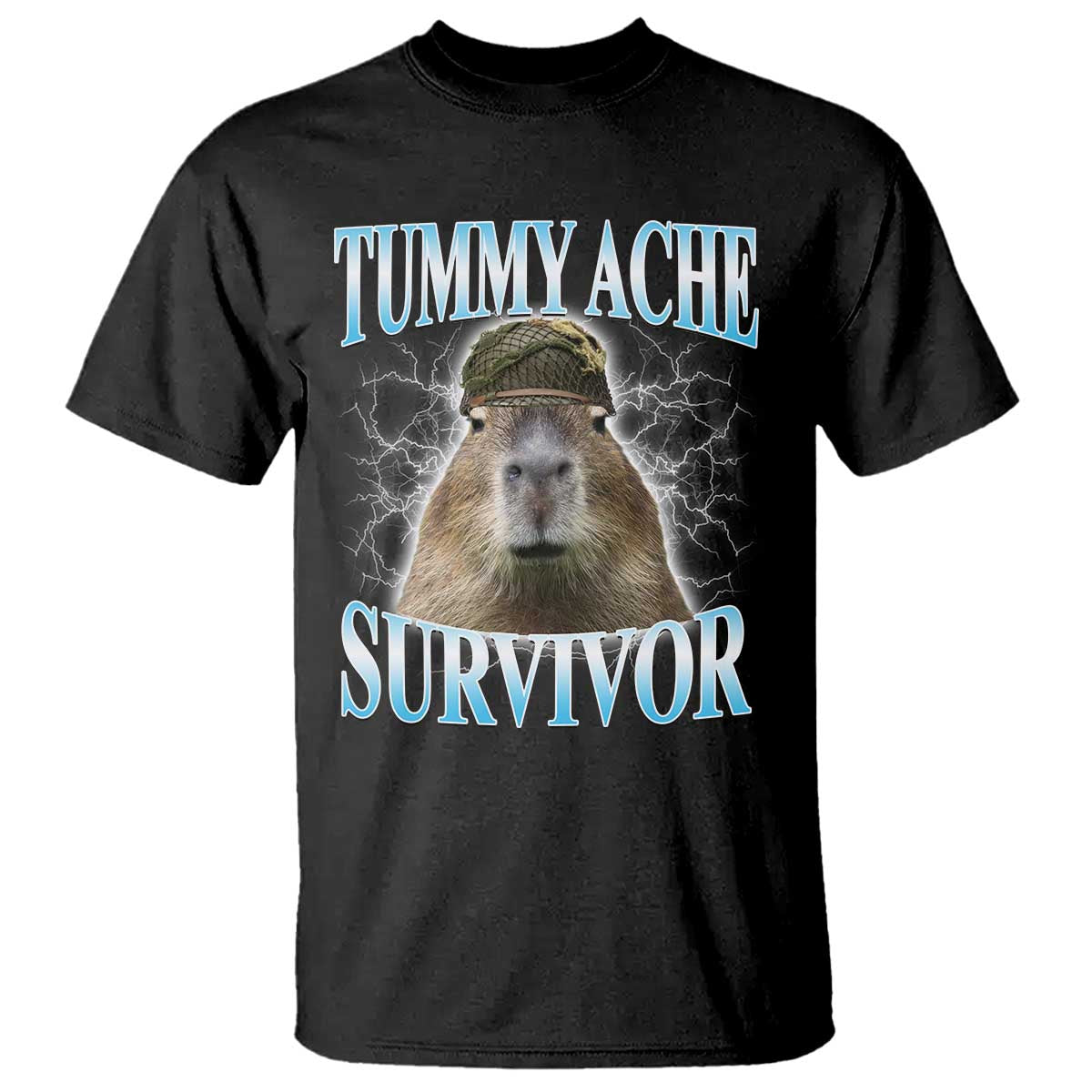 Tummy Ache Survivor T Shirt Funny Capybara Meme For Animal Lover - Wonder Print Shop