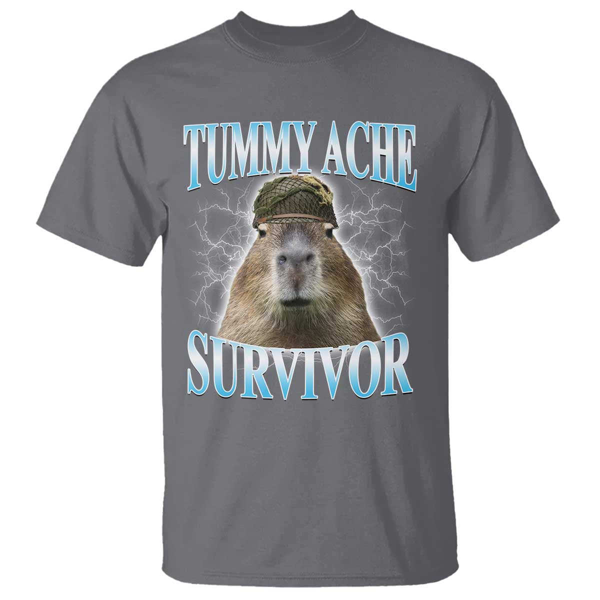 Tummy Ache Survivor T Shirt Funny Capybara Meme For Animal Lover - Wonder Print Shop