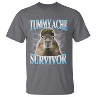 Tummy Ache Survivor T Shirt Funny Capybara Meme For Animal Lover - Wonder Print Shop