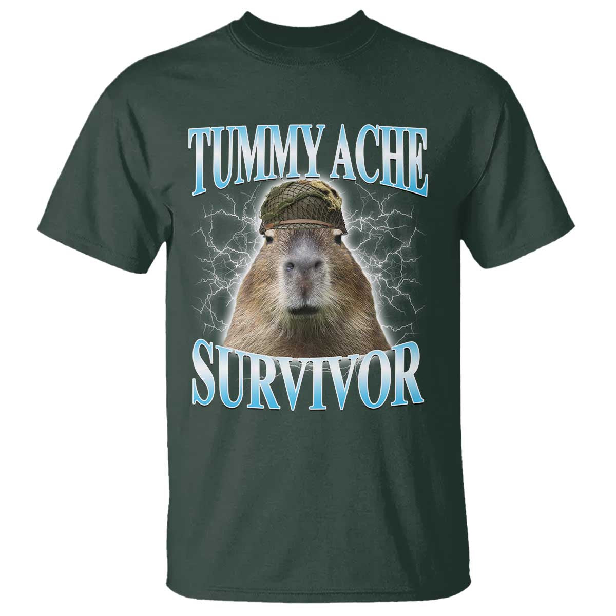 Tummy Ache Survivor T Shirt Funny Capybara Meme For Animal Lover - Wonder Print Shop