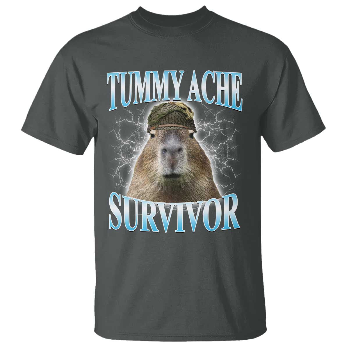 Tummy Ache Survivor T Shirt Funny Capybara Meme For Animal Lover - Wonder Print Shop