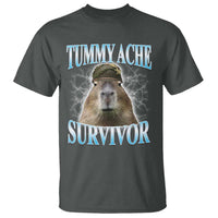 Tummy Ache Survivor T Shirt Funny Capybara Meme For Animal Lover - Wonder Print Shop