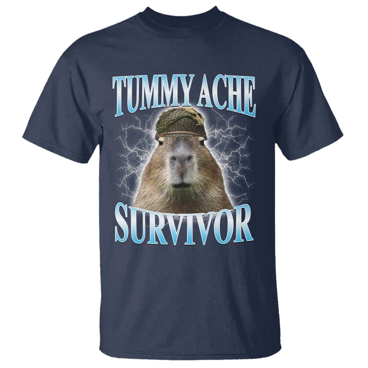 Tummy Ache Survivor T Shirt Funny Capybara Meme For Animal Lover - Wonder Print Shop