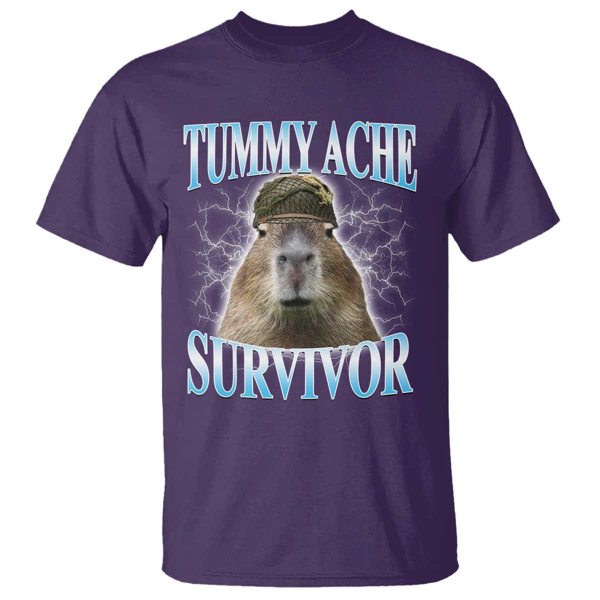 Tummy Ache Survivor T Shirt Funny Capybara Meme For Animal Lover - Wonder Print Shop