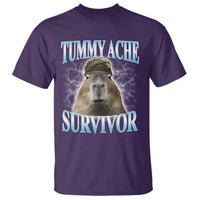 Tummy Ache Survivor T Shirt Funny Capybara Meme For Animal Lover - Wonder Print Shop