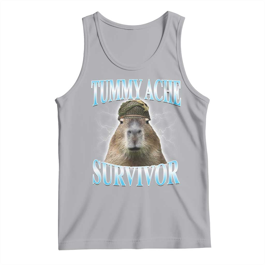 Tummy Ache Survivor Tank Top Funny Capybara Meme For Animal Lover - Wonder Print Shop