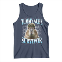Tummy Ache Survivor Tank Top Funny Capybara Meme For Animal Lover - Wonder Print Shop