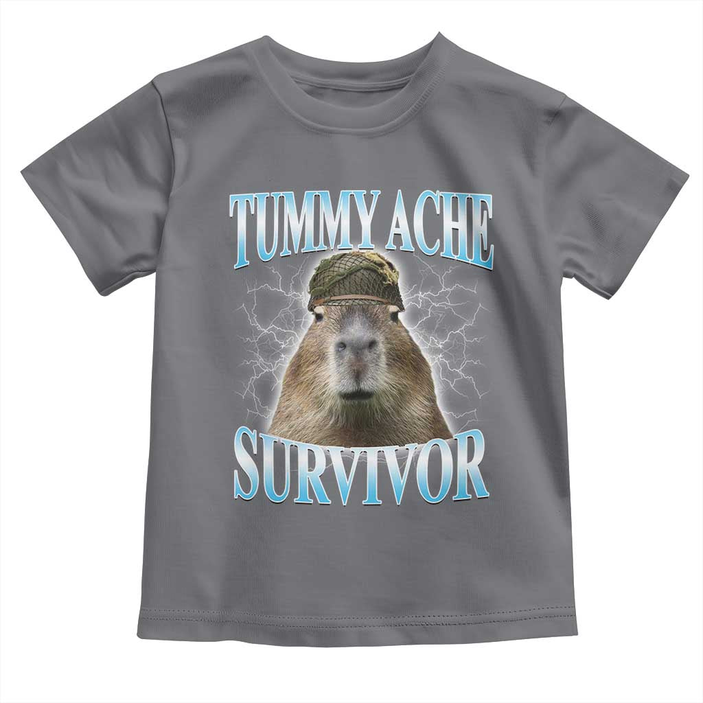Tummy Ache Survivor Toddler T Shirt Funny Capybara Meme For Animal Lover - Wonder Print Shop
